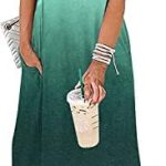 Cuptacc Women’s Summer Sleeveless Maxi Dress Casual Loose Beach Sundresses Tshirt Dresses with Pockets