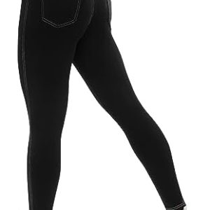 VOOVEEYA Curvy Womens Leggings, High Waisted Yoga Pants with Back Pockets Tummy Control Stretchy Workout Gym Tight