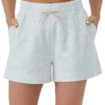 THE GYM PEOPLE Women’s Drawstring Sweat Shorts High Waisted Summer Workout Lounge Shorts with Pockets