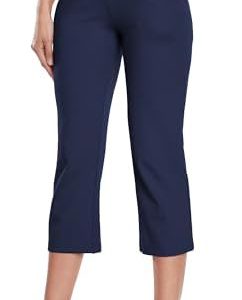 Willit Women’s Capri Pants Dress Yoga Capri Stretch Business Work Casual Capris Straight Leg Office Pants 21″