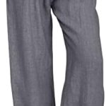 2024 Women’s Summer Linen Pants 2024 Solid Wide Leg Pants Drawstring Waist Loose Trouser Cotton Linen Yoga Palazzo Pants