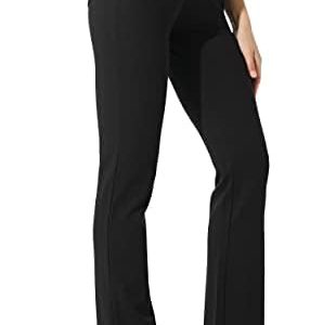Women’s Yoga Dress Pants Bootcut Work Slacks Stretch Office with Belt Loops 4 Pockets 28“/29″/30″/31″/33″