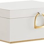 SONGMICS Jewelry Box Organizer for Women Girls, 2 Layer Large Jewelry Storage Case, PU Leather, White UJBC165W01