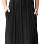 WNEEDU Women’s Maxi Dress 2024 Summer Dress Casual Sleeveless Cover up Loose Sundresses Dresses with Pockets