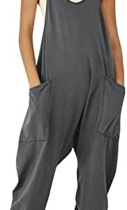Yihaojia Women’S Casual Loose Jumpsuit Summer Baggy Romper Sleeveless Spaghetti Strap Overalls With Pockets 2023