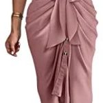 BTFBM Women 2023 Long Sleeve Lapel V Neck Button Down Satin Dress Belted Elegant Ruched Spring Summer Maxi Shirt Dresses