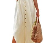 Dokotoo Womens Casual Short Sleeve Side Split Button Down Long Kimonos Cardigans Swimsuit Cover Ups