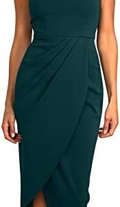 PRETTYGARDEN Women’s One Shoulder Ruched Bodycon Dress 2024 Summer Cutout Slit Wrap Party Cocktail Midi Dresses