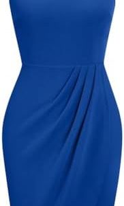 ihot Women 2024 Halter Neck Sleeveless Ruched Bodycon Mini Cocktail Party Wedding Guest Dress