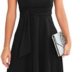 Owin Womens Elegant Short Ruffle Sleeve Cocktail Party Dress Flared Casual Swing A-line Formal Wedding Guest Dresses