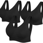 SIMIYA Sports Bras for Women, Seamless Wireless Yoga Comfort Stretchy Sports Bra with Removable Pads for Workout Running
