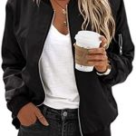 Zeagoo Women Bomber Jacket Lightweight Jacket Zip Up Coat Casual Bomber Jacket