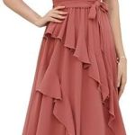 GRACE KARIN Women’s 2024 Summer Halterneck Dresses Sleeveless Tiered Ruffle Flowy Side Slit Boho Maxi Dresses with Belt