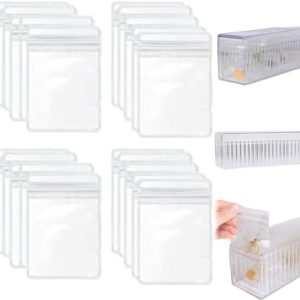 Tclnyer Acrylic Jewelry Box Organizer With 20 Portable Anti Tarnish Jewelry Bags, Clear Jewelry Organizer Holder, Jewelry Organizers And Storage, for Earrings Rings Necklaces Women Girls (20PCS Bags)
