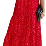 PRETTYGARDEN Women’s Summer Casual Boho Dress Floral Print Ruffle Puff Sleeve High Waist Midi Beach Dresses