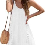 MISFAY Women’s Summer Eyelet Casual T Shirt Dresses Beach Cover up Tank Sundresses
