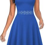 Owin Women’s Vintage Floral Lace Flared A-Line Swing Casual Party Cocktail Dresses Sleeveless