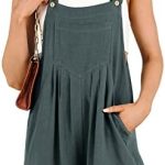 ANRABESS Women’s Short Overalls Summer Casual Adjustable Strap Loose Linen Short Bib Overalls Jumpsuit Rompers
