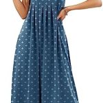 Fasumava Women Summer Sleeveless Maxi Dress Casual Beach Tshirt Ruched Long Flowy Tank Dress