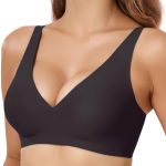 GXOULRRA Deep V Bras for Women Comfort Wireless Bras Bralettes Adjustable No Underwire with Bra Extender