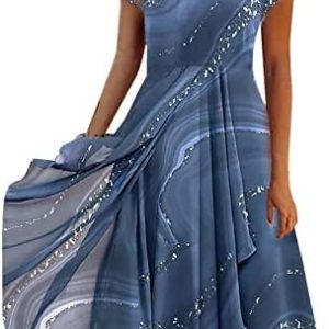 2023 Women’s Summer Dresses 3/4 Sleeveless Boho Dress Casul Maxi Dresses Beach Vacation Long Dresses Basic Work Dress