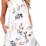 AUSELILY Women Summer Casual Swing T Shirt Dresses Beach Cover Up Tank Dress with Pockets