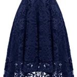 Dressystar Cocktail Dress Halter Hi-Low Floral Lace Party Bridesmaid Dress Formal Wedding Guest Dress