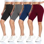 DHSO 4 Pack Biker Shorts for Women-8″ High Waist Soft Summer Womens Shorts Spandex Workout Shorts for Running Athletics