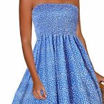 CHICALLURE Summer Dresses for Women Beach Casual Sundress Strapless Off Shoulder Cover Ups