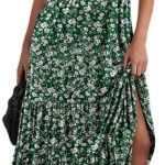 BETTE BOUTIK Womens Dresses V Neck Short Sleeve Solid Floral Loose Casual Summer Beach A Line Pleated Dress