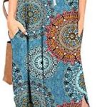 Zilcremo Women Summer Casual Dress Floral Loose Boho Dresses Cami Maxi Dresses with Pockets