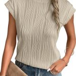 Naivikid 2024 Womens Summer Trendy Tops Textured Crewneck Basic Casual Solid T Shirts Tee Blouses S-XXL