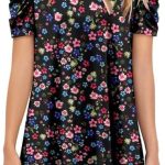 KISSMODA Womens Midi Dress Summer Casual V Neck Wrap Short Sleeve Tunic Plus Size Tops S-3XL