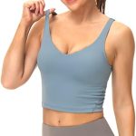 Dragon Fit Sports Bra for Women Longline Padded Yoga Bra Medium Impact Crop Tank Tops for Workout,Fitness,Running
