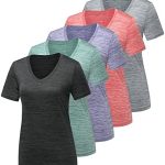 CE’ CERDR 5 Pack Women Workout Shirts Moisture Wicking Quick Dry Gym Performance T Shirts