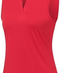 Vidusou Womens Sleeveless Golf Polo Shirts Lightweight Tennis Sport Tops