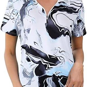 Viracy Womens Golf Polo Shirts 1/4 Zip Up Overlap Short Sleeve Quick Dry Workout Tops