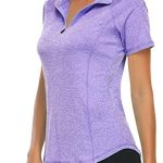 Luranee Women’s Short Sleeve Moisture Wicking Athletic Shirts Quarter Zip Pullover