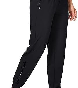 Willit Women’s Athletic Joggers Pants Running Workout Quick Dry Pants Lightweight with Zipper Pockets