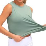 Dragon Fit Athletic Tank Tops for Women Sleeveless Workout Cool T-Shirt Running Short Tank Crop Tops