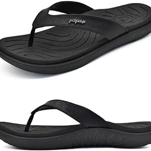 jiajiale Womens Fashion Orthotic Flip Flops Ladies Slip On Lightweight Comfortable Thick Cushion Yoga Mat Thong Sandals Summer Beach With Plantar Fasciitis Arch Support