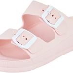 Women’s Comfort Slides with Adjustable Double Buckle Flat Sandals
