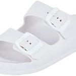 Women’s Comfort Slides with Adjustable Double Buckle Flat Sandals