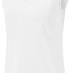 BASUDAM Women’s Sleeveless Golf Polo Shirts V-Neck Collarless Tennis Athletic T-Shirts Quick Dry