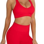 DADAB Workout Sets Two Piece Outfits for Women Clothes Gym Yoga Seamless Racerback Sports Bra Tank Tops with Biker Shorts
