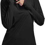 Tanst Sky Womens UPF 50+ Sun Protection Shirts Long Sleeve Half-Zip Thumb Hole Golf Running Hiking Tops