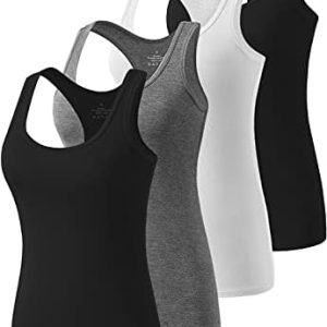 Vislivin Workout Tank Top for Women Racerback Tank Tops Athletic Activewear Undershirts 4 Pack