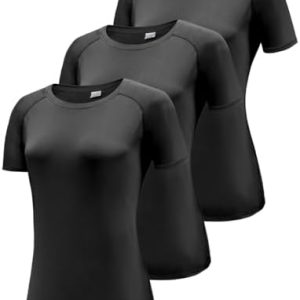 Boyzn Women’s 3 Pack Short/Long Sleeve Workout Running Shirts, UPF 50+ Sun Protection Shirts, Athletic Exercise Gym T-Shirts