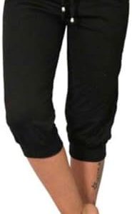 Capri Pants for Women Cropped Joggers 2024 Summer Workout Shorts Ladies Casual Drawstring Capris Sweatpants