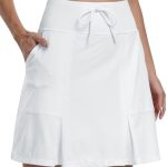 MoFiz Women’s Golf Skirts Knee Length Drawstring Athletic Tennis Skort Modest Long Sport Active Casual Summer Skirt Pockets
